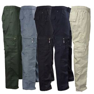 Men's Pants Men's Solid Color Elasticized Summer Cargo Pants Cotton Cargo Combat Work Casual Pants Safari Style Fashion Streetwear 230422