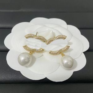 Earrings Designer Women Pearl Stud Earrings Designer Jewelry Diamond Dangle Earrings Wedding Party Family Gifts Earrings Fashion 18K Plating Jewelry Wholesale