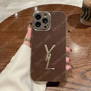 Brown Phone Cases for IPhone 14 Pro Max Designer Leather Phone Protection Case for 13 12 11 15promax 14plus 15plus Classic Letter Soft Phones Shell