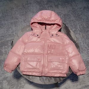 Designer-Jacken für Kinder, Mädchen, Jungen, Entendaunenfüllung, Luxus-Designer-Flauschpelzmäntel mit Kapuze, Puffer, warmer, winddichter Oberbekleidungsmantel, Winterkleidung für Kinder, 90 cm–160 cm, A02