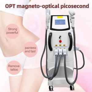 Resultado notável 360 Magneto OPT Máquina de remoção de pêlos com tatuagem Picolaser Remoção de pigmento escuro RF Linhas finas Melhorando o círculo escuro 3 em 1 Dispositivo de beleza