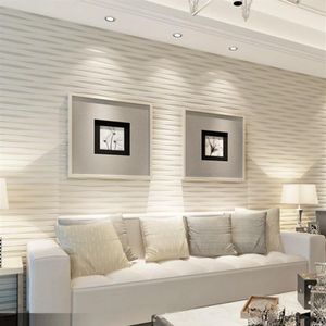 3D Stereo Embossed Non-woven Wallpaper Wallcovering Modern Vertical Horizontal Striped Living Room Bedroom TV Backdrop Wallpaper342t