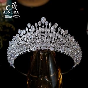 Wedding Hair Jewelry Luxury Wedding Crystal Headband Queen Crowns Big Tiaras Hair Jewelry Accessories Women Cubic Zirconia Headwear Bridal Diadem 231121