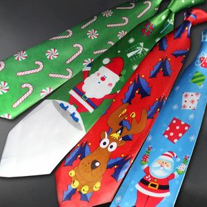 Bow Ties Novel Design Christmas Red bra kvalitet tryckt slips halloween träd snögubbe älg slips för män gåva