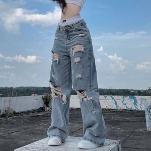 Women's Jean Jeans Trend Autumn Y2k Fashion Casual Skinny Plain Pocket Design Daily Long High Waist Buttoned Cutout Ripped Cargo 230422