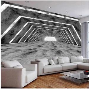 modern wallpaper for living room Extended space stereo cement building background wall257t