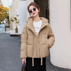 Casacos de Trench das Mulheres Doce Cor Inverno Com Capuz Parka Mulheres Grosso Quente Puffer Jaqueta Manga Longa Coreano Moda Casaco Botões Preto Roxo