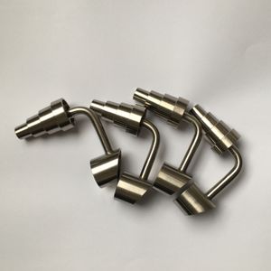 GR2 Universal Titanium Nail Dome-Less Puckets Bubbler Banger Nails 18mm 14mm 10mm Male Female Foint 6 In 1 For Glass Bong Hookah Dab Rigs