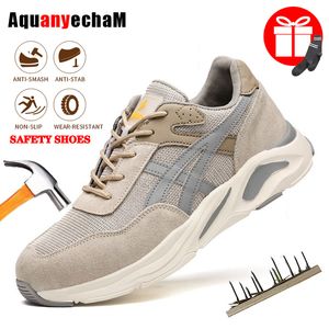 Scarpe eleganti Uomo Donna Stivali da lavoro Sicurezza indistruttibile Puntale in acciaio PunctureProof Sneakers Maglia per adulti 230421