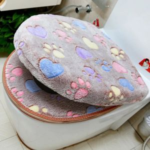Toilet Seat Covers Thick Coral velvet luxury toilet Seat Cover Set soft Warm Zipper One / Two-piece toilet Case Waterproof Bathroom WC Cover SWZ051 231122