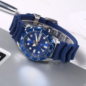 Men luxury designer Automatic quartz calendar waterproof watch Mens auto 3 hands rubber band Watches wristwatch S14