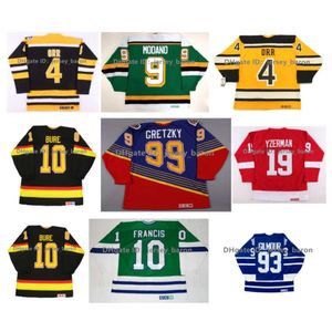 CCM Bobby Orr Bruins Hokey Jersey yıldızları Mike Modano Dino Ciccarelli Gordie Howe Steve Yzerman Kırmızı Kanatlar Pavel Bure Wendel Clark Doug Nadir