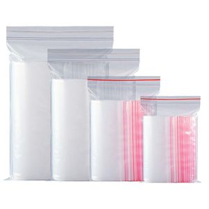 100pcs/pack Resealable Clear Packaging Bags Plastic Bags Candy Nuts Electronic Products Organizer bag 20 sizes Xdxta