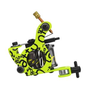 Tattoo Machine 10 Wraps Lemon Yellow Letter Coils Professional Electroplated Iron Frame Makeup without Hook Wire 231121