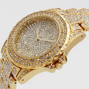 Наручительные часы Lady Gold наблюдает за женщинами полное браслет из нержавеющей стали.