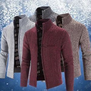 Men's Sweaters Cardigan Mens Fashion Sweater Zipper Casual Business Cardigan Slim Fit Solid Color Warm Mens CoatsL231122