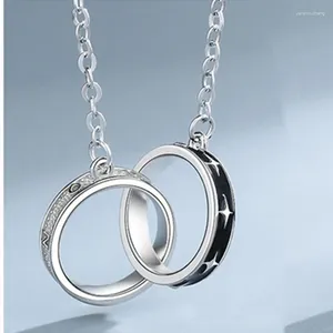 Anhänger Trendy 925 Sterling Silber Halskette Für Männer Schmuck Stern Kreise Anhänger Männliche Halsband Zubehör Mode Liebhaber Geschenk