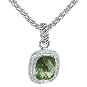 Designer DY Con scatola di gioielli Collane con ciondolo per donna uomo Spedizione gratuita Pietra preziosa quadrata Argento sterling 925 Collana di diamanti multicolore Regali di Capodanno