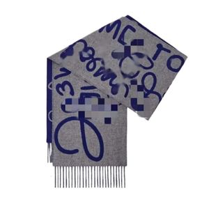 Lowees-Schal, hochwertig, für Damen, neuer alter Blumen-Graffiti-Buchstabe, doppelseitiger Schal für Damen, Herbst und Winter, warm, Jacquard-Ausschnitt, Paar-Stil