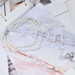 Collana di perle spezzate V Golden Queen Mother - Oro bianco inciso per uomo e donna Tiktok