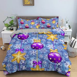 Set di biancheria da letto Set con stampa di Babbo Natale Copripiumino natalizio in poliestere con federa Trapunta delicata sulla pelle Taglie multiple Tessili per la casa 231122