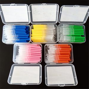 Nici dentystyczne 40pcs 0615 mm szczotki międzyzieżne Pushpull Zęby Usuwa żywność i płytkę Lepsze zęby narzędzie higieny jamy ustnej 230421