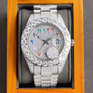 Mens Watches 42mm Digital Dial Mechanical Movement Automatic Watch Original Stainless Steel Diamond Strap Business Wristwatches Orologi di lusso