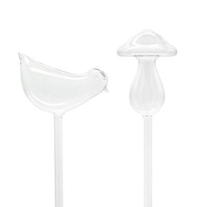 Plant Watering Bulbs Bird Mushroom Design Hand-blown Glass Self Watering Transparent266E