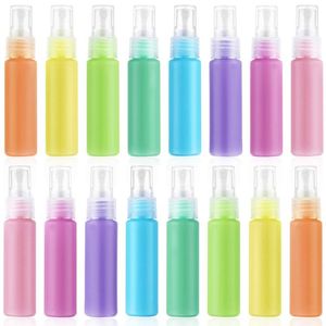 Frascos de spray de plástico PET coloridos de 30ml 1oz com pulverizador de bomba atomizador transparente, recipiente cosmético líquido reutilizável de tamanho de viagem de névoa fina Qknkm