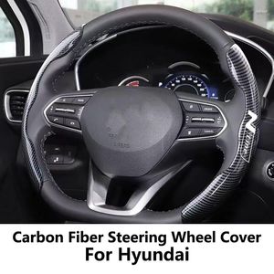 Steering Wheel Covers 4S Car Cover Carbon Fiber For Sonata Elantra Tucson N Line Accessories