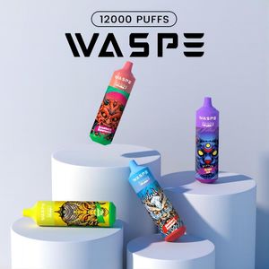 Fransa İtalya İspanya Macaristan Vape Toptancı Waspe Puff 12000 Puflar Buhar Kiti 10K 12K RGB Işık Çalışan Özelleştirilmiş Ekig Pod Kalemi Tek Kullanımlık Vaper