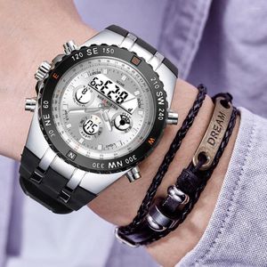 Wristwatches Men Watch Top Fashion Dual Display Wristwatch Analog Digital Sports Waterproof Clock Relogio Masculino 2023