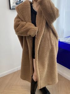 Women's Fur Faux Fur HNL Teddy Bear Coat Women's Grain Wool Fur Teddy Alpaca Profile Mid-length Cashmere Coat 231121