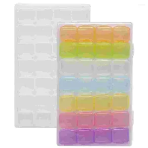 Jewelry Pouches 2 Pcs Storage Box Plastic Case Rock Display Stand Decorations Clear Organizer Divided Containers Clay Bead