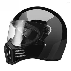 Motorcykelhjälmar S-2XL Bright Black Anti-Fall Motocross slitbeständiga leveranser andningsbara huvudskydd Full ansiktscyklisthjälm