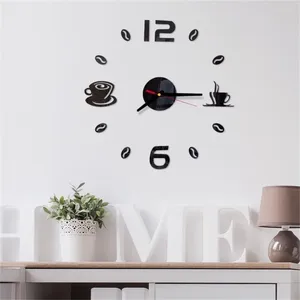 Relógios de parede Relógio Digital Adesivo Design Moderno DIY Cozinha Sala de Estar Decoração de Casa Quartzo Needlel Jantar