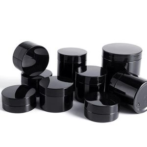 Siyah Pet Plastik Kozmetik Kavanoz Şişeleri İç Kapak Doldurulabilir BPA Bedava Sızdırıcı 50ml 60ml 80ml 100ml 150ml 200ml 250ml 5 VNGL