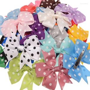 Acessórios de cabelo 15pcs Spot Dot Grossgrain Ribbon Bow 8cm Swallow Tail Bowknot Fashion HairBow Sweet Clip Barrette Hairpin