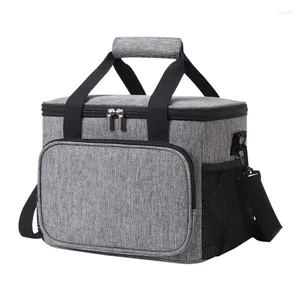 Dinnerware 15L Portable Thermal Lunch Bag Box Durable Waterproof Office Cooler Ice Insulated Case Camping Oxford Dinner