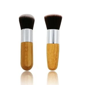 Classic Professional Bamboo Foundation Brush Powder Concealer Blush Liquid Foundation Blush Angled Flat Top Base Liquid Cosmetics 473Q