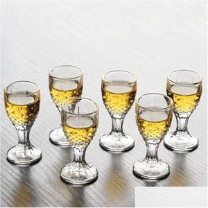 Kieliszki do wina 6pcs S Glass Cup Kreatywne spirytus Mini impreza Picie urocza gruba mała kropla dostawa ogrodowa kuchnia kuchnia jadalnia dhobe