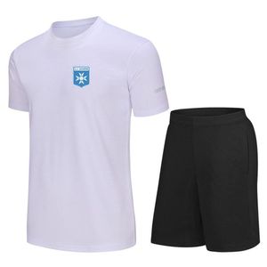 AJ Auxerre Mens Futbol Eğitim Tracksits Jersey hızlı kuru kısa kollu futbol gömlek özel logo açık tişörtler272p