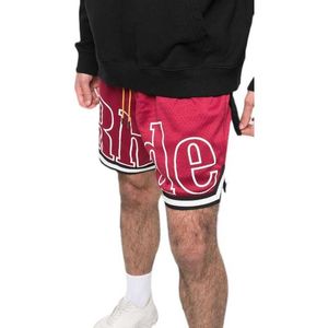 Roupas de grife 2022 verão novo Rhude High Street hip hop impressão de letras soltas shorts casuais masculinos casais corredores roupas esportivas praia fitness ao ar livre