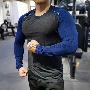 Homens camisetas Homens Compressão Camisetas Tops Homme Ginásio Esporte Correndo Roupas Fitness Apertado Manga Longa Tees Dry Fit Rashguard Mma Moletom J231121