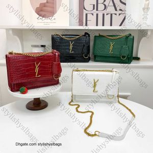 Torba projektantów nowa skórzana modna trend mody torby na ramię krokodyl Wzór wszystkiego pasującego do torby crossbody z złotą łańcuchem crossbody Torby 88991