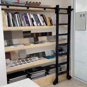 Aluminum Alloy Sliding Library Durable Step Ladder Rolling Ladder Bookshelf Straight Ladder Indoor Attic Wardrobe Cabinet Pulley ladder