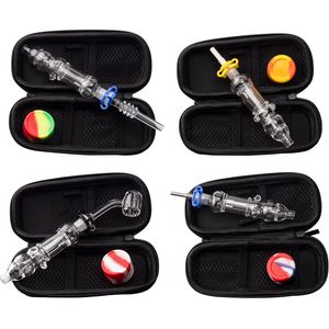 Headshop214 CSYC NC008 Auslaufsicheres Glas Wasserbong Dab Rig Rauchpfeifen Taschenset 10 mm 14 mm Quarz Keramik Nagel Quarz Banger Schüssel Clip Wachsschale Dabber Werkzeugkoffer