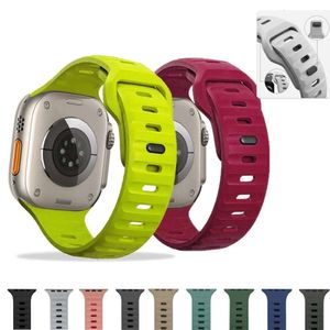 Zamienny pasmo silikonowe dla iWatch rozmiar 49 mm 45 mm 41 mm 44 mm 40 mm kompatybilny dla Apple Watch Ultra 8 7 6 5 4 3 SE Akcesoria bransoletki