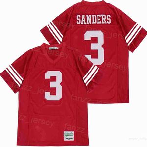 Heritage Hall Jerseys High School Football 3 Barry Sanders Moiva Algodão Puro Red Team College Stitch University for Sport Fãs Pullover Hiphop Retro