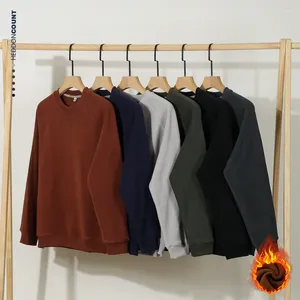 Men's Hoodies Simple Solid Color Casual Sweatshirt Autumn Winter Thickened Warm One-piece Fleece Male Long-sleeved Bottoming Tees